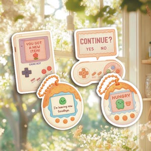 Paquete de pegatinas de juegos retro Pegatinas retro para el controlador de Nintendo Pegatinas retro para juegos de Gameboy Pegatinas pastel lindas para juegos para ella Arte de juegos de los 90