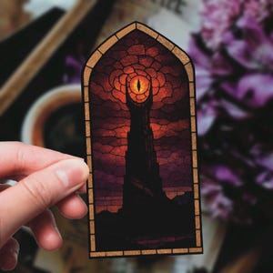 Oog van Sauron Lord of the Rings geïnspireerde sticker Middle Earth Art Lotr cadeau voor Lotr fan Hobbit Sticker Lotr Lover cadeau Hobbit geïnspireerde kunst