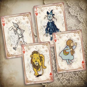 Wizard of Oz stickerpakket vintage speelkaarten sticker set vinyl waterdicht waterfles sticker plakboek sticker fantasie telefoon sticker
