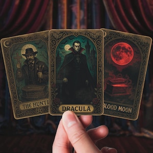Dracula Sticker 3er Set Tarot Kartensticker Gothic Vampir Sticker Set Dark Vintage Sticker Gruselig Vampir Sticker Fantasy Magical Sticker
