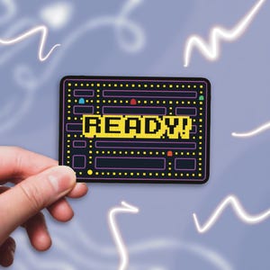 Pegatinas de vinilo inspiradas en Pac-Man, pegatinas retro para juegos de arcade, pegatinas impermeables para mandos, pegatinas vintage para juegos, pegatinas para consolas de Nintendo