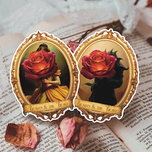 Beauty and the Beast Vinyl Sticker Disney Princess Sticker Romance Fantasy Kindle Sticker Gift for Reader Book Lover Smut Laptop Decal
