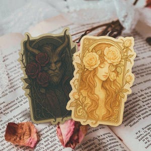 Beauty & the Beast Stickers Disney Vinyl Sticker Pack Romance Kindle Sticker Fantasy Gift for Smut Lover Waterbottle Book Lover Phone Decal