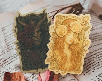 Die Schöne und das Biest Aufkleber Disney Vinyl Sticker Pack Romanze Kindle Sticker Fantasy Geschenk für Smut Liebhaber Wasserflasche Buchliebhaber Telefon Aufkleber
