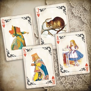 Alice in Wonderland stickerpakket vintage speelkaarten sticker set vinyl waterdicht waterfles sticker plakboek sticker fantasie telefoon sticker