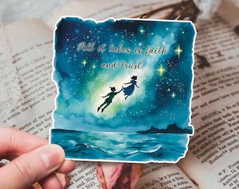 Op Peter Pan & Wendy geïnspireerde sticker | Vinylsticker voor laptops, waterflessen, telefoon en meer | Magisch citaat dagboek decor | Scrapbooken