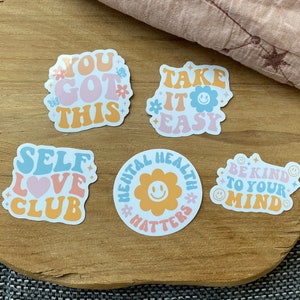 Mental Health Sticker Bundle | Mental Health Sticker Set | Vinyl Stickers | Gift | Kindle stickers | Stickers for journals, laptops, etc.