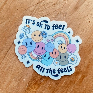 Het is oké om al je gevoelens te voelen | Stickers voor mentale gezondheid | Vinylstickers | Kindle-stickers | Stickers voor bullet journals