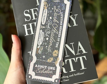 Dark Academia Book Club Bookmark | Paper Glitter Bookmark | Gift for Booklover | Bookish Gift