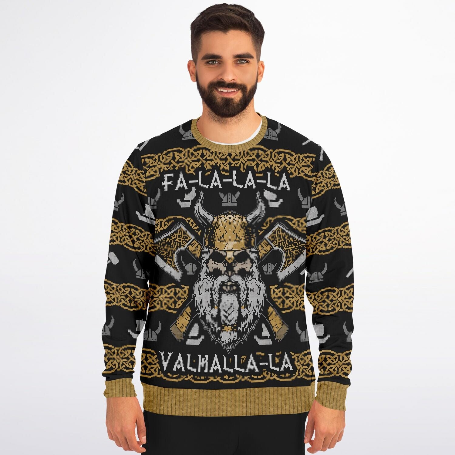 Discover Valhalla Viking - Ugly Christmas Sweatshirt, Printed Xmas Sweatshirt