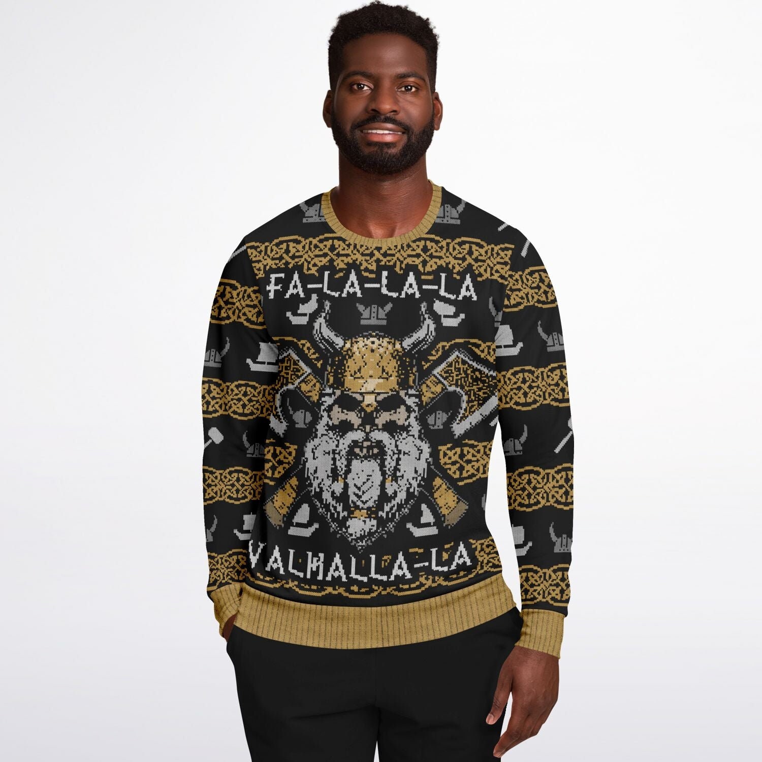 Discover Valhalla Viking - Ugly Christmas Sweatshirt, Printed Xmas Sweatshirt