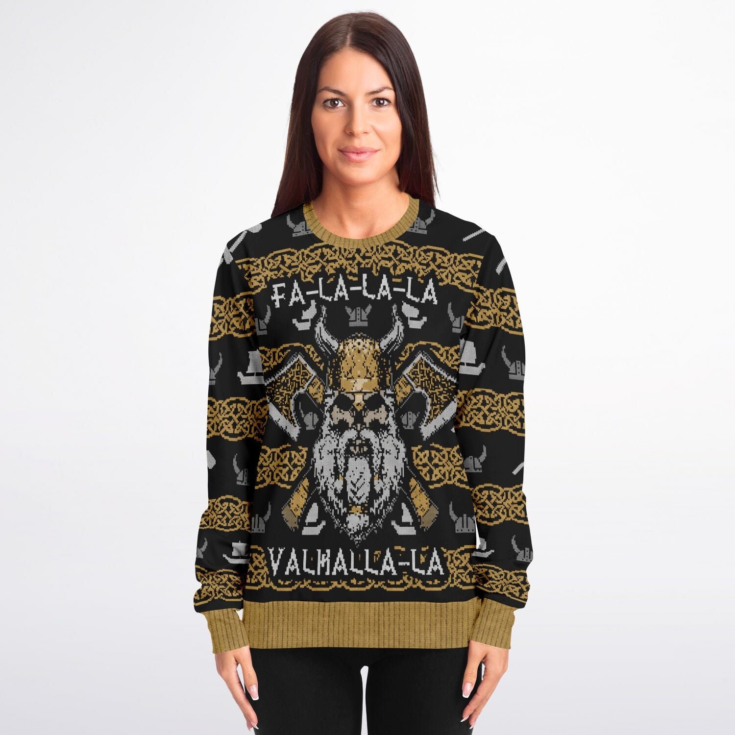Discover Valhalla Viking - Ugly Christmas Sweatshirt, Printed Xmas Sweatshirt