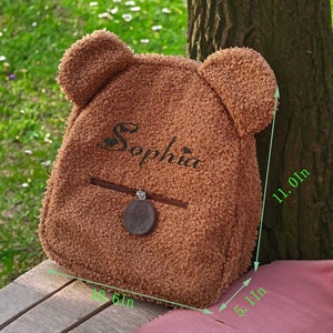 Sac à dos personnalisé ours en peluche, sac ours en peluche pour enfants, sac à dos animal, sac ours initial nom, sac mignon pour enfants image 2