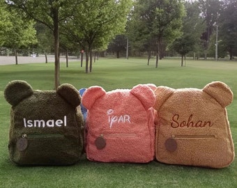 Sac à dos personnalisé ours en peluche, sac ours en peluche pour enfants, sac à dos animal, sac ours initial nom, sac mignon pour enfants