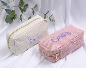 Sacs cosmétiques personnalisés, sacs de maquillage de demoiselle d’honneur, cadeaux de proposition de demoiselle d’honneur, sac de maquillage, pochette de sac cosmétique, cadeau pour elle, cadeau d’anniversaire