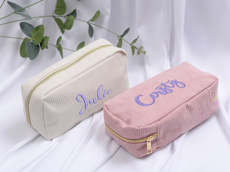 Personalized Cosmetic Bags,Bridesmaid Makeup Bags,Bridesmaid Proposal Gifts,Make up Bag,Cosmetic Bag pouch,Gift for Her,Birthday Gift zdjęcie 1