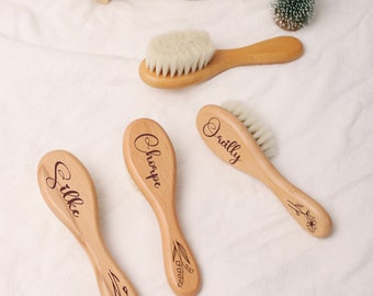 Personalized baby hairbrush , Engraved wooden,Baby gift ,Children's room decoration