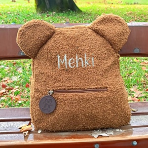 Personalized Teddy bear Backpack Bag, Teddy Bear Bag for Kids, Animal Backpack Bag, Name Initial Bear Bag, Cute Bag for Kids zdjęcie 3