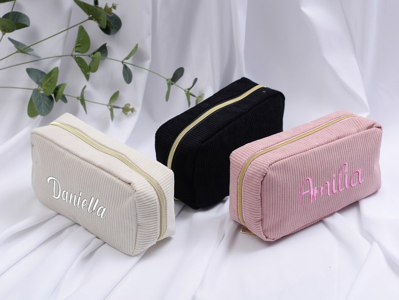 Personalized Cosmetic Bags,Bridesmaid Makeup Bags,Bridesmaid Proposal Gifts,Make up Bag,Cosmetic Bag pouch,Gift for Her,Birthday Gift zdjęcie 6