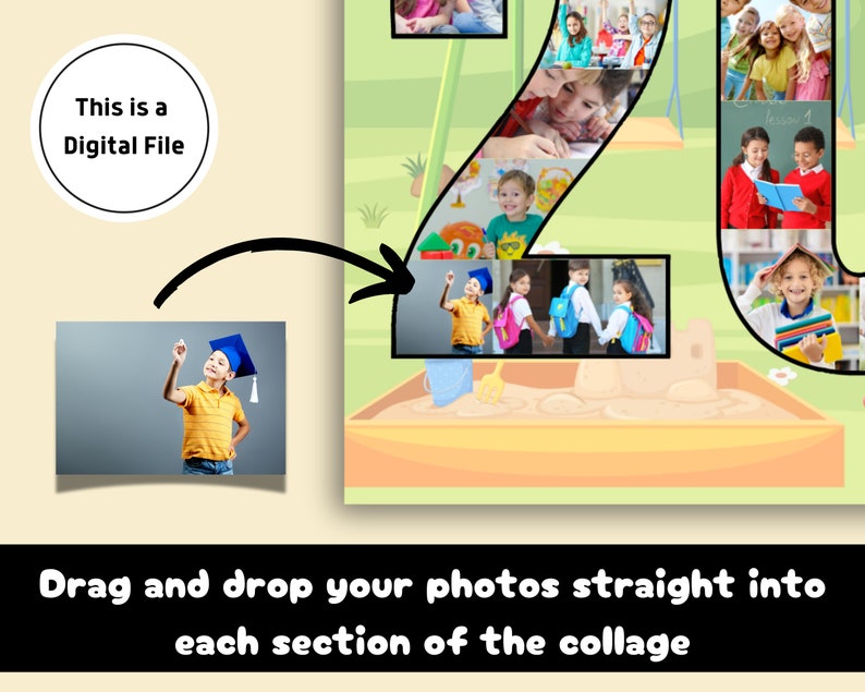 Graduation Collage Template, Class of 2024 Canva Drag and Drop Template ...