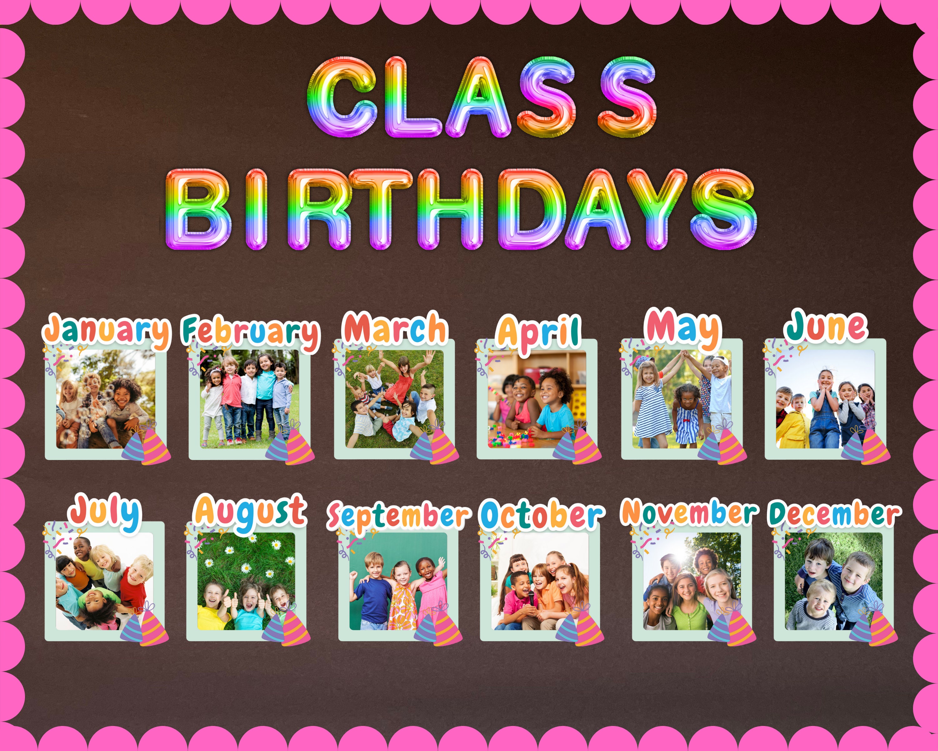 Editable Class Birthday Display Template, Printable Classroom Displays ...