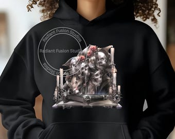 Dark Romance Book Skulls PNG: Gothic Romantasy Design (Digital Download)