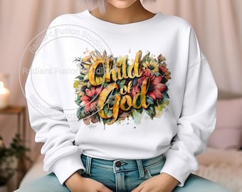 Niño de Dios PNG: Diseño floral cristiano retro (descarga digital)
