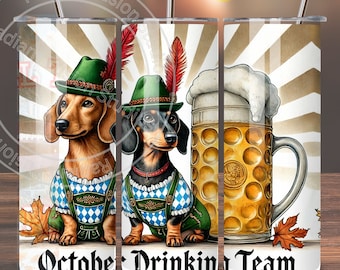 Oktoberfest Dackel 20oz Verpackung: Deutscher Bierhund (PNG Digital Download)