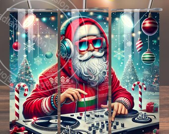 DJ Santa Tumbler Wrap: Festive Holiday Design (Digital Download)