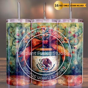 Mexican Flag Tumbler Wrap: Patriotic Sublimation Design (Digital Download)