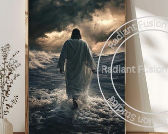 Jesus Christ Walking on Water Print: Christian Home Decor (Digital Download)