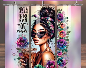 Sarcastic Woman Tumbler Wrap: Autumn Coffee Design (Digital Download)