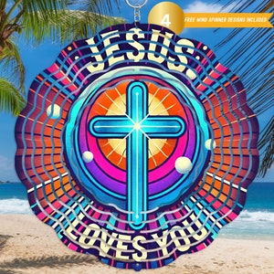 Jesus Loves You Wind Spinner: Christian Garden Decor (Digital Download)