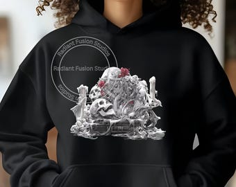 Dark Romance Book Skulls PNG: Gothic Romantasy Design (Digital Download)