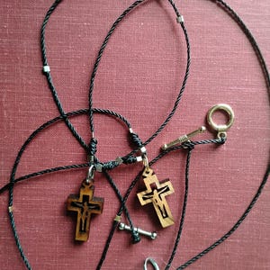 Olive Wood Crucifix Necklace