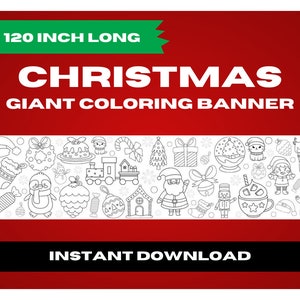 Giant Coloring Banner Christmas Coloring Activity Printable Coloring Christmas Banner Holiday Activity Instant Download Coloring Poster