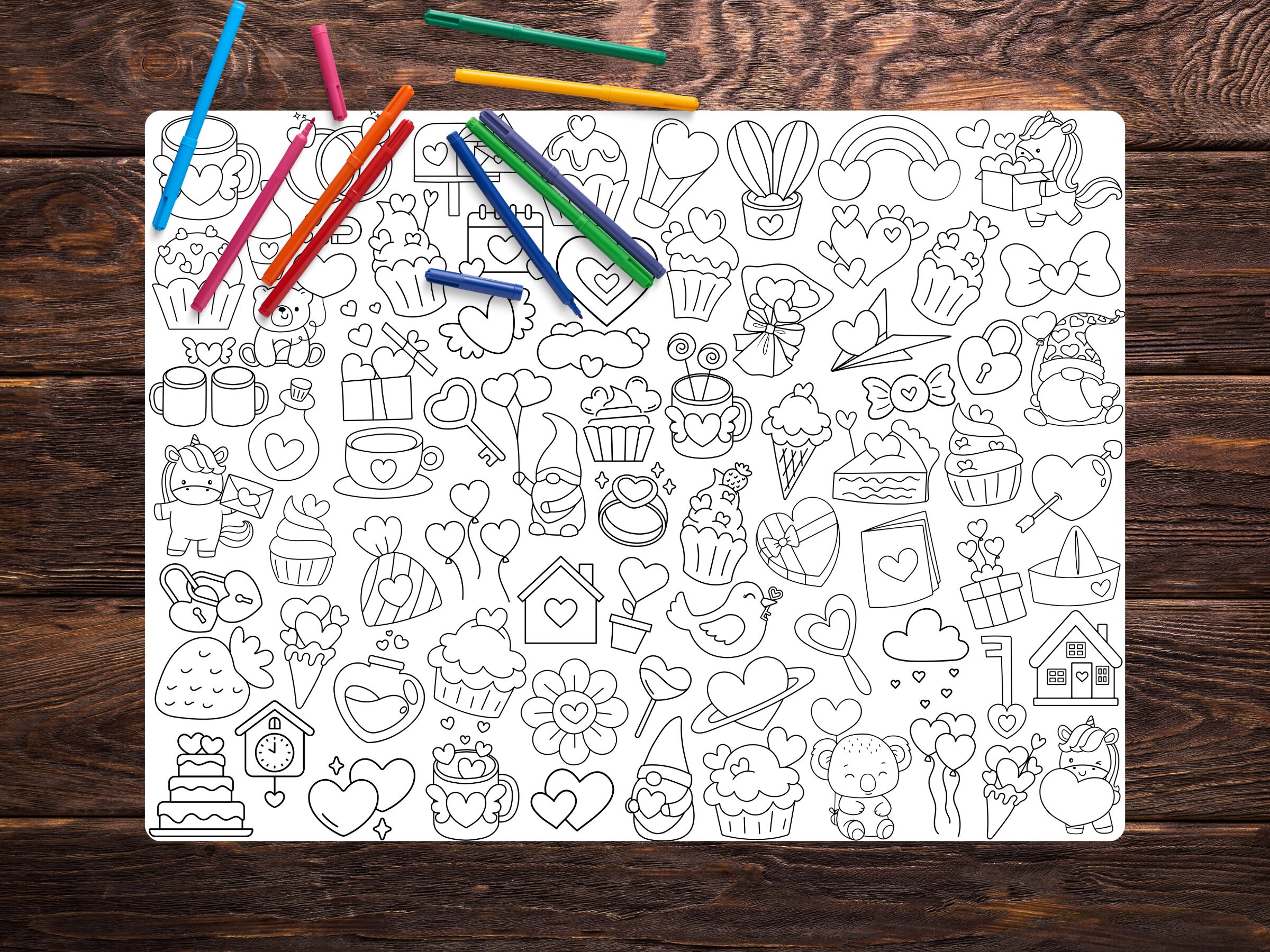 Valentine's Giant Coloring Page | Printable Coloring Tablecloth ...