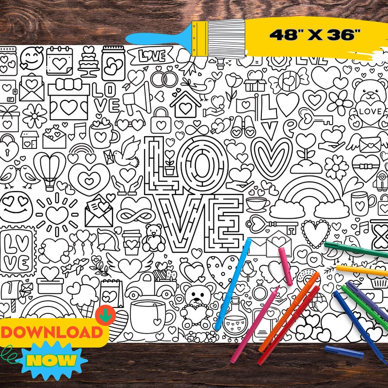 Coloring Poster Printable - Etsy