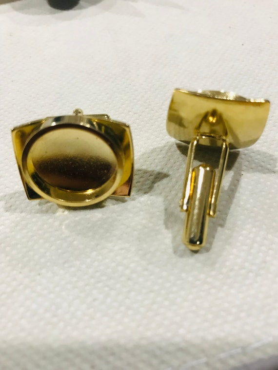 Vintage Cabochon blanks 1 pair Cufflinks New old s