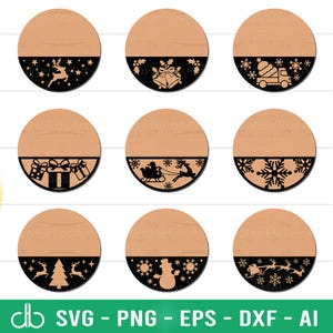 Christmas Door Hangers SVG, Christmas Door Hanger SVG Bundle, Christmas Round Sign SVG, Round Door Hanger, Christmas Decor, Christmas Signs
