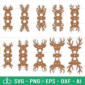 Christmas Reindeer Lollipop Holder SVG Bundle, Christmas Lollipop Holder, Reindeer Lollipop, Lollipop Holders SVG, Candy Chocolate Holder