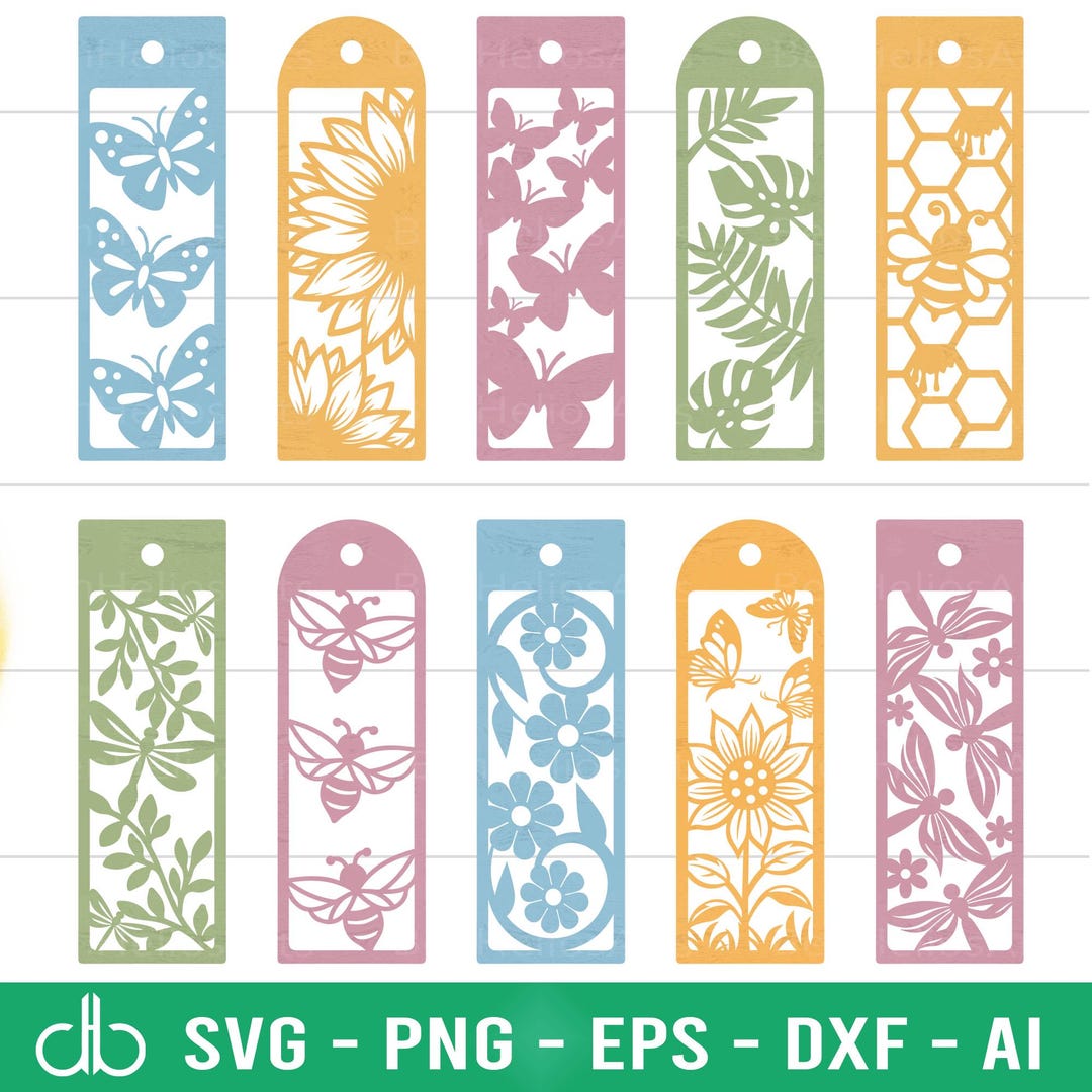 Springles Bookmark Spring Bookmark SVG Bundle, Spring Bookmarks SVG, Bookmarks SVG, Spring ...