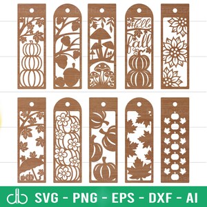 Autumn Bookmark SVG Bundle, Fall Bookmark SVG Bundle, Bookmarks SVG, Autumn Template Svg, Autumn Bookmark Design, Fall Bookmark Laser Cut image 2