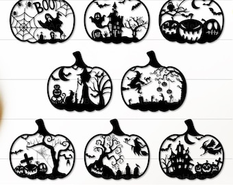 Pumpkin Scene SVG, Halloween Pumpkin Bundle SVG, Pumpkin SVG, Pumpkin Cricut Svg Files, Pumpkin Laser Cut Files, Glowforge Pumpkin Files Svg