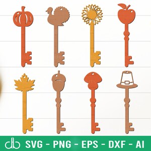 Autumn Magic Key SVG Bundle, Autumn Keys SVG, Thanksgiving Keys SVG, Autumn Ornaments Svg, Fall Key Bundle, Autumn Laser Cut, Fall Magic Key