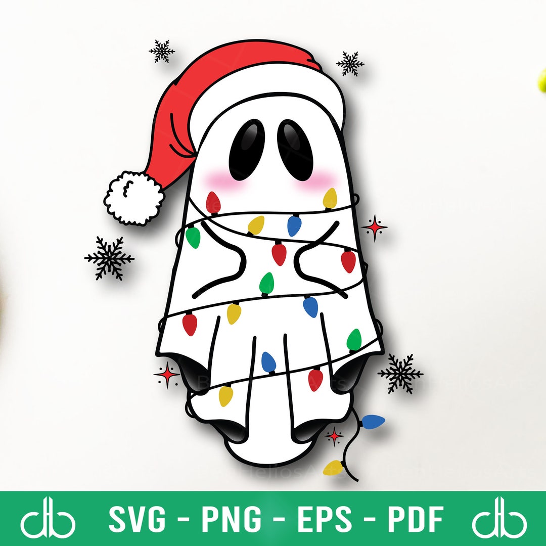Ghost Christmas Lights SVG, Ghost Lights SVG, Ghost Light Strand SVG ...