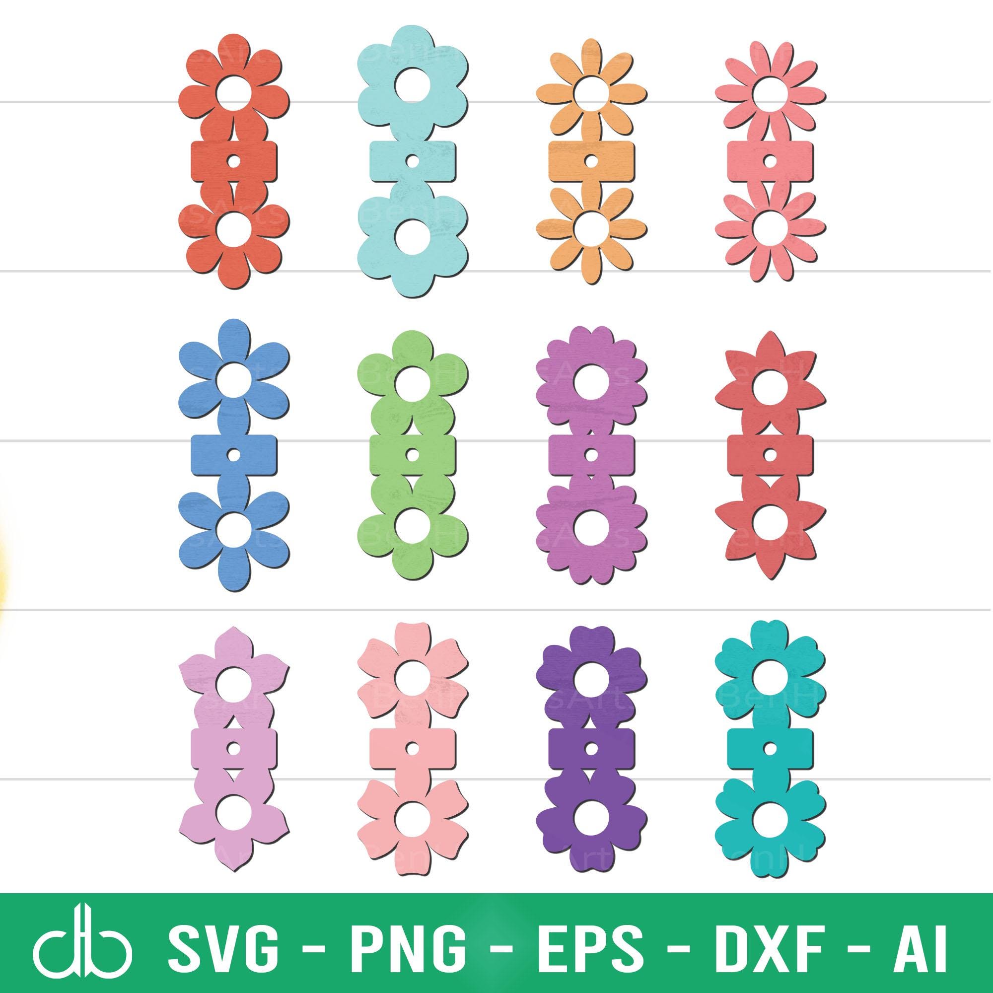 Daisy Lollipop Holder SVG Bundle, Lollipop Holders SVG, Candy Holder SVG, Chocolate Holder Svg, Daisy Lollipop Laser Cut Files Svg Decor