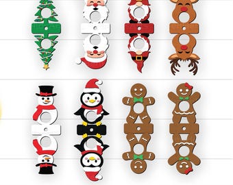 Cute Christmas Lollipop Holder SVG Bundle, Lollipop Holders SVG, Candy Holder SVG, Chocolate Holder Svg, Christmas Lollipop Laser Cut Svg
