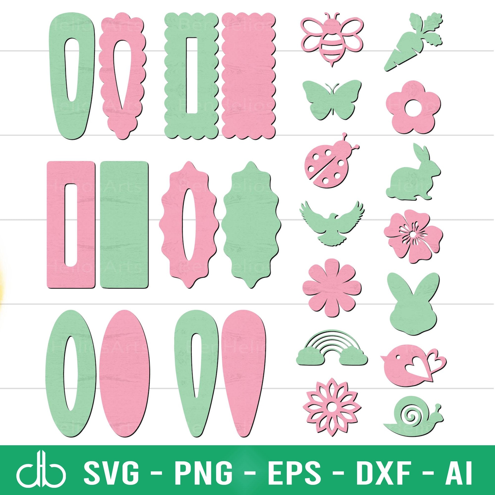 Spring Snap Clip SVG Bundle, Spring Snap Clips SVG, Spring Snap Clip ...