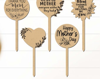 Porte-carte cadeau fête des mères SVG, marqueurs jardin fête des mères SVG, étiquettes végétales fête des mères SVG, enjeux végétaux fête des mères Svg, cadeau des mères
